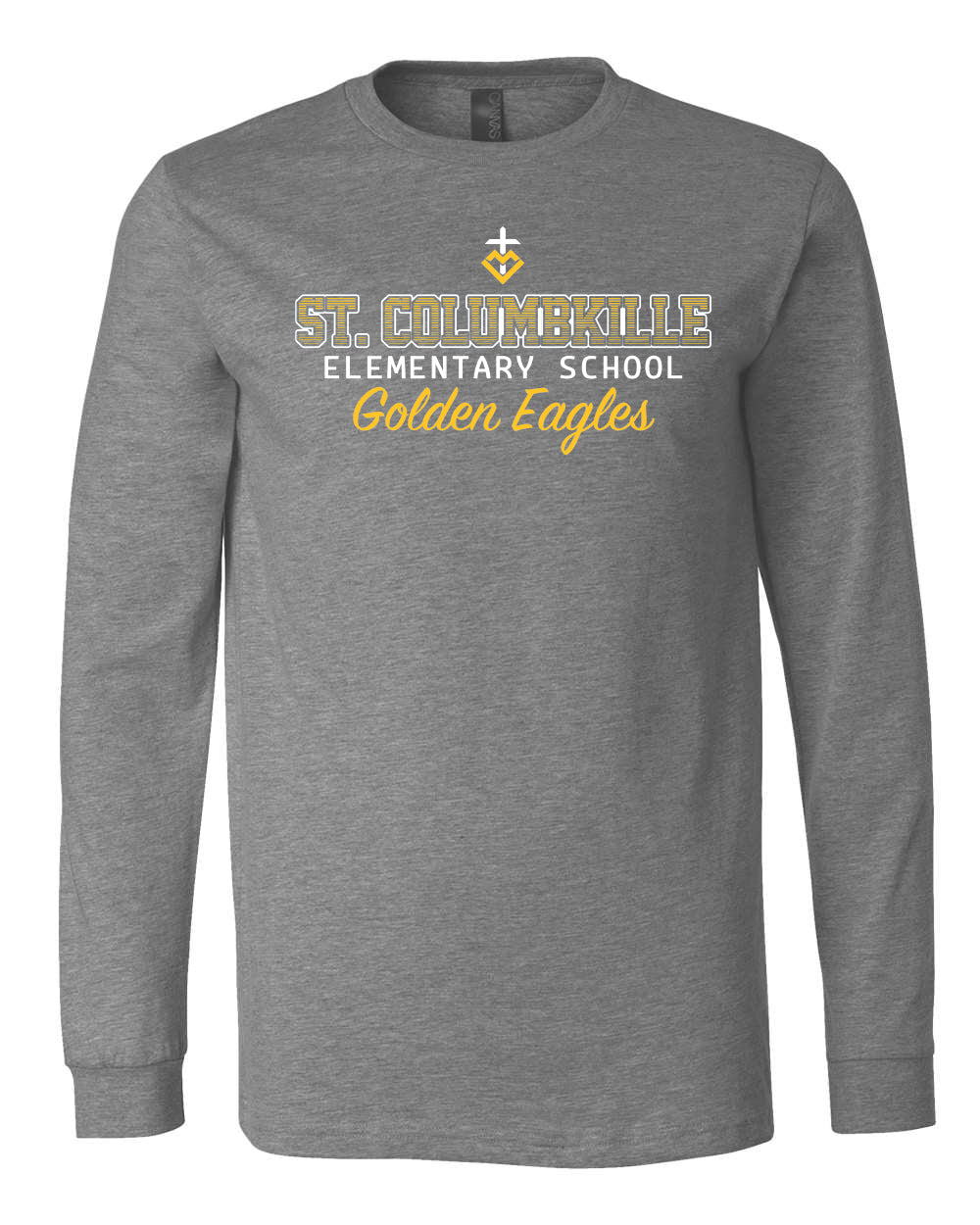 3501CVC - ST. COLUMBKILLE OMBRE SPIRIT - Adult Heather CVC Long Sleeve Tee