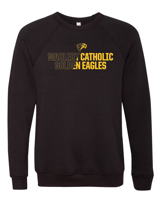 3901 - WAHLERT CATHOLIC 2 TONED - Adult BELLA CANVAS Raglan Crewneck Sweatshirt