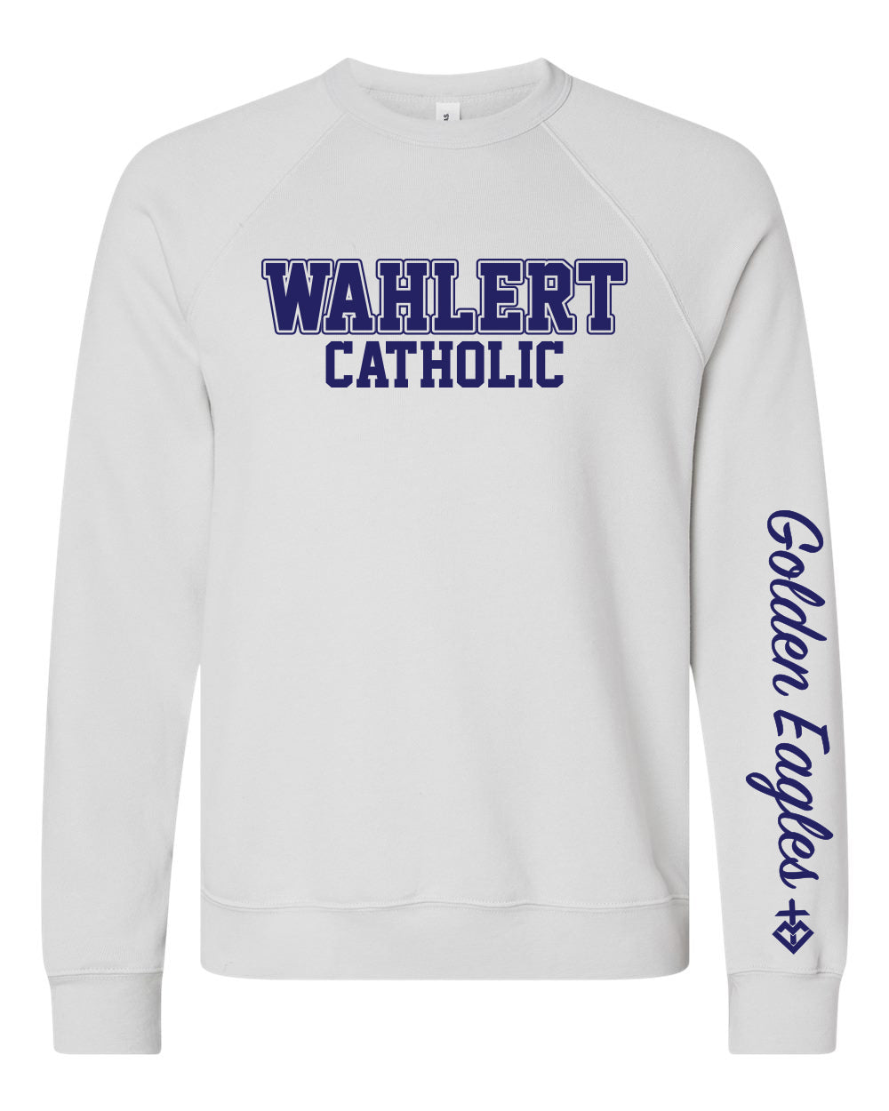 3901 - WAHLERT CATHOLIC BLOCK SPIRIT - Adult BELLA CANVAS Raglan Crewneck Sweatshirt